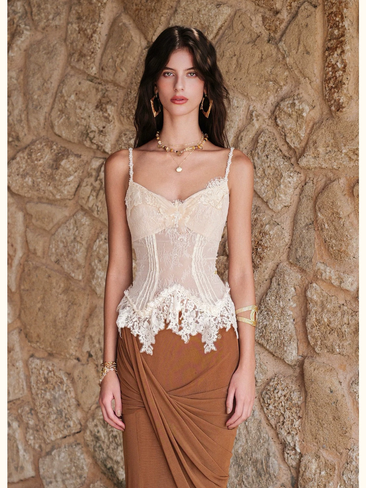 Sheer Lace V-Neck Cami Top
