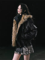 Detachable Fur Leather Jacket
