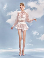 Pink Bow Tie Shirt  & Skort Set