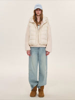 Hooded Fleece Down Vest Two-Piece Set