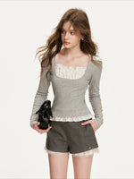 Faux-Layer Lace T-shirt