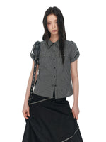Vintage Rivet Plaid Fitted Shirt
