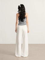 Gray & Beige Distressed Wide-Leg Pants