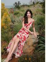 Floral Halter Top Skirt Set
