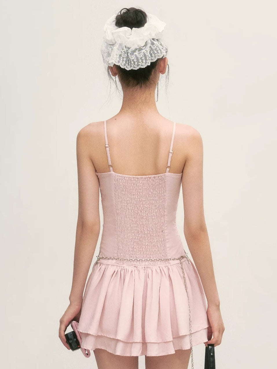 Pink Lace Cami Mini Dress