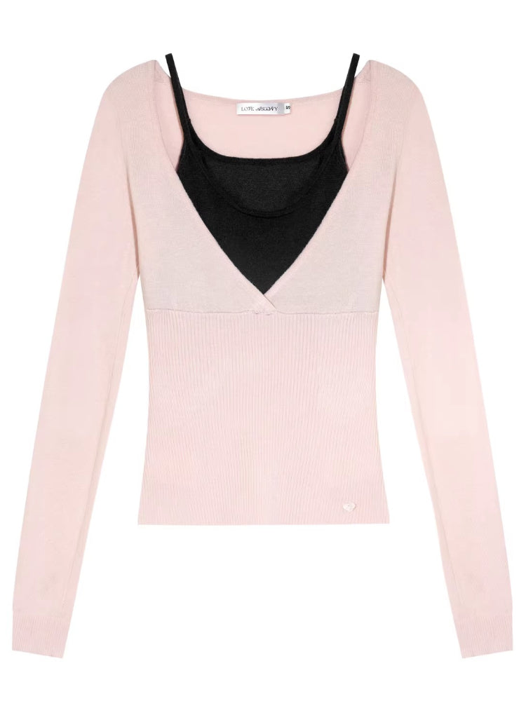 Colorblock Layered Knit Top