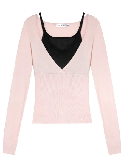 Colorblock Layered Knit Top