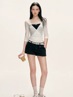 Low Rise Denim Shorts