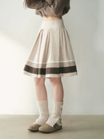 Floral Patchwork A-Line Midi Skirt