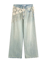 Rhinestone Star Wide-Leg Jeans