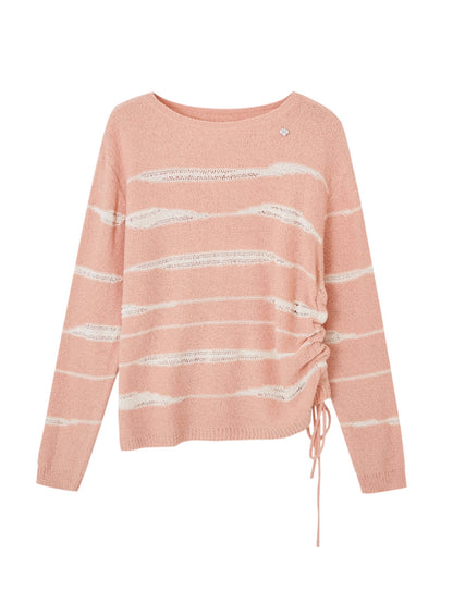 Color-Block Irregular Striped Soft Sweater