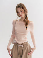 Off Shoulder Knit 2-in-1 Top