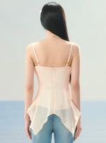 Asymmetrical Chiffon Corset Top