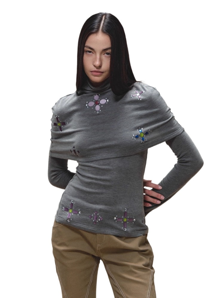 Gem-Detail Two-Piece Knit Set