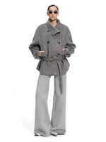 "Djembe Series" 90% Wool Bouclé Layered-Collar Wool Jacket