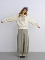 TR Front-Crease Wide-Leg Suit Pants