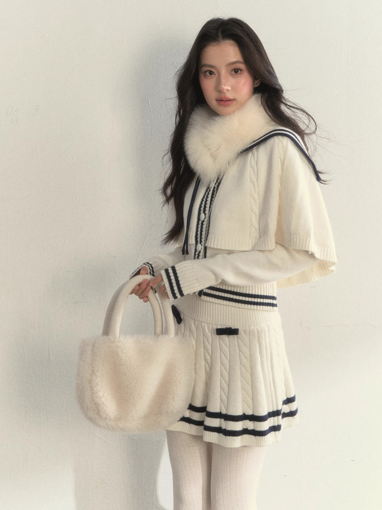 Cable Sailor Cape &amp; Skirt Set