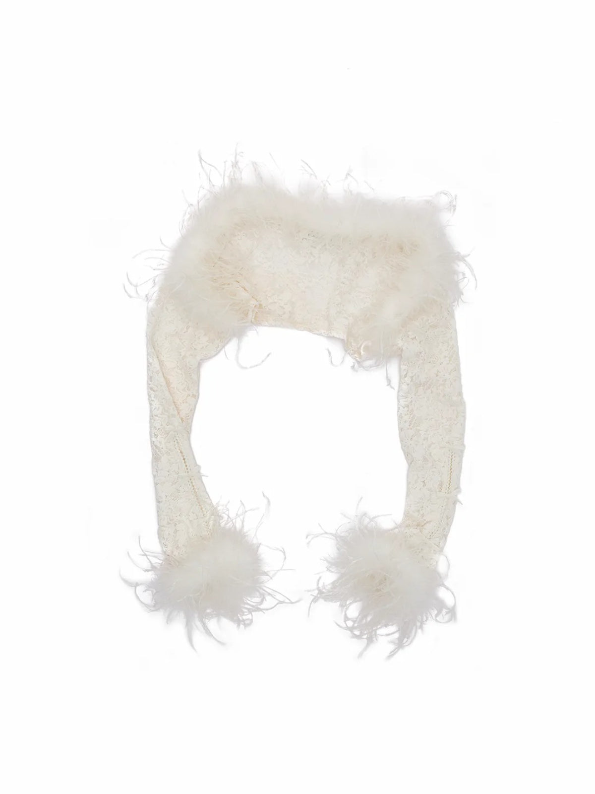Ostrich Feather Trimmed Lace Bolero
