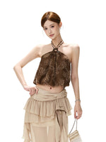 Beaded Shimmer Halter Top