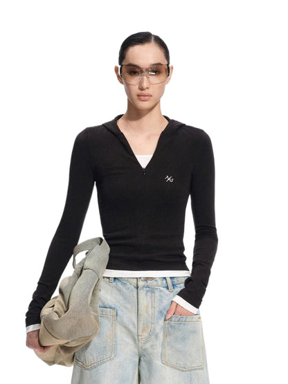 Tencel Wool Layered Long-Sleeve Tee