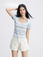 Layered Square-Neck Top
