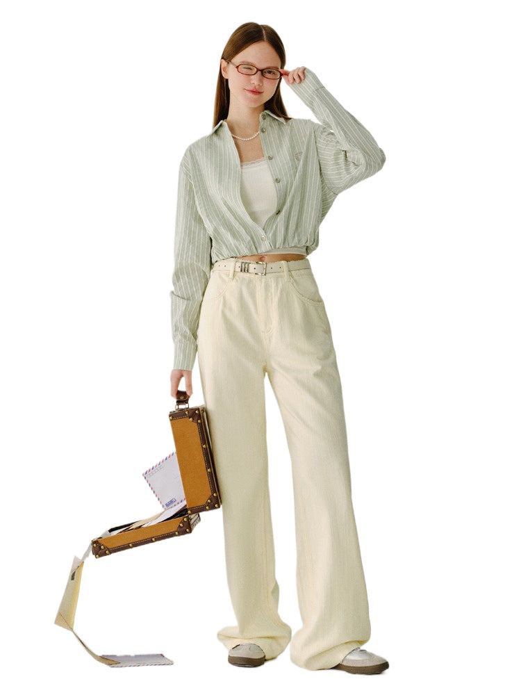 3D Butterfly Knot Light Blue Denim Pants