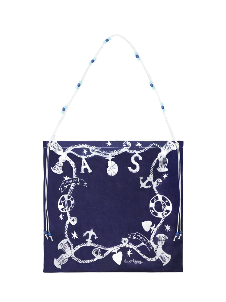 Beaded Print One-Shoulder Bag