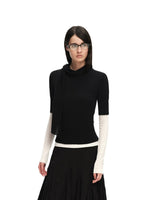 Scarf Sleeve Knit Top