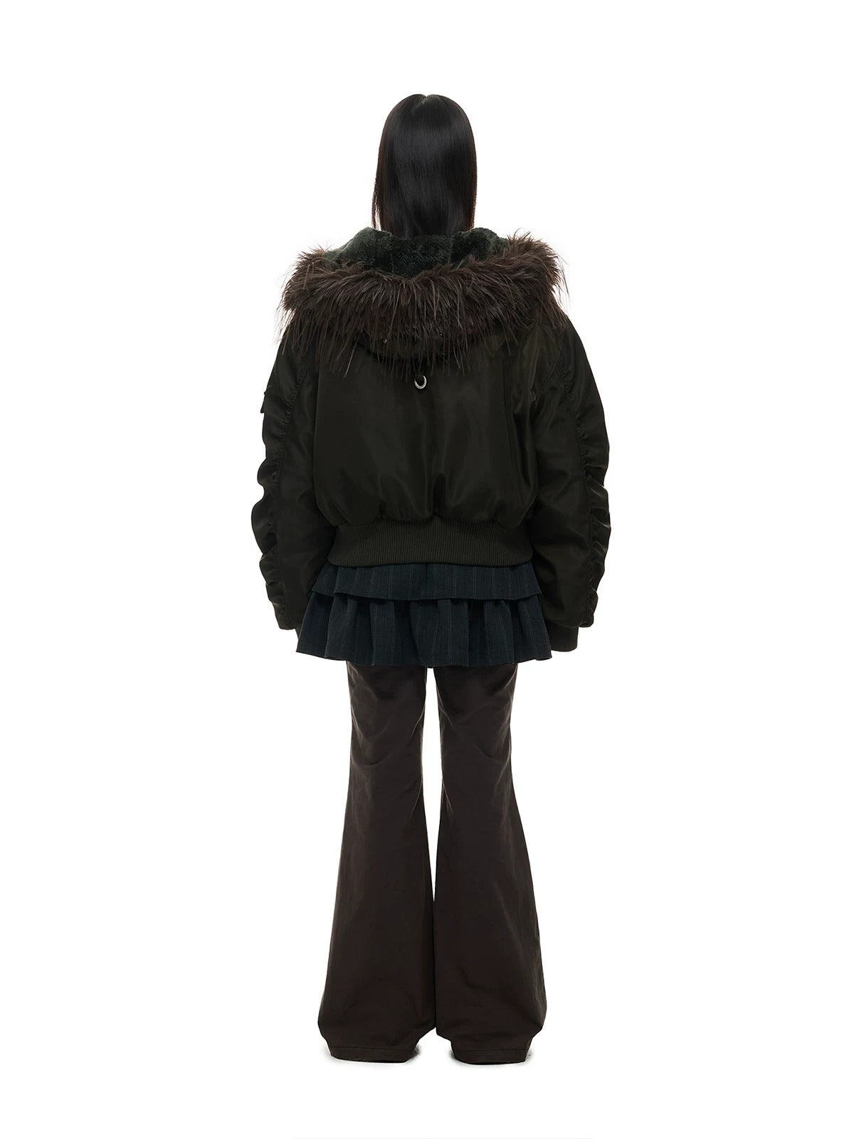 Vintage Hooded Fur Collar Down