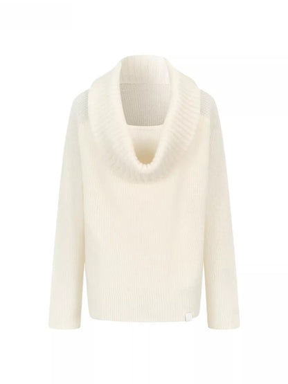 Draped Neck Knit Sweater