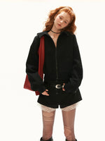 Structured Zip Knit Cropped Jacket
