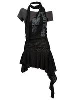 Vintage Scarf Layered Halter Dress