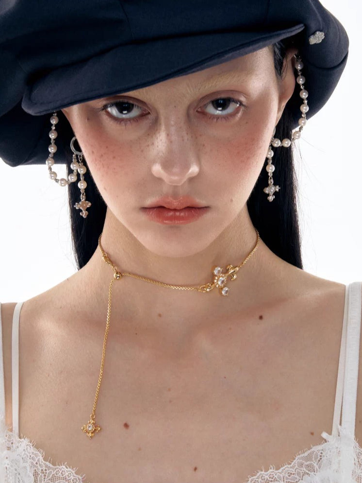 Iris Drawstring Zircon Necklace