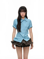Plaid Slim Short Sleeve Shirt