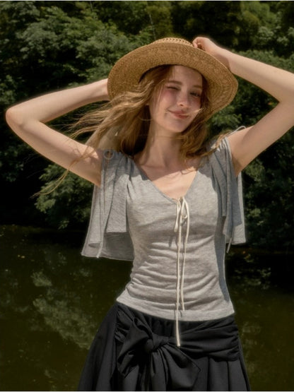 Feather Cape Sleeve T-Shirt
