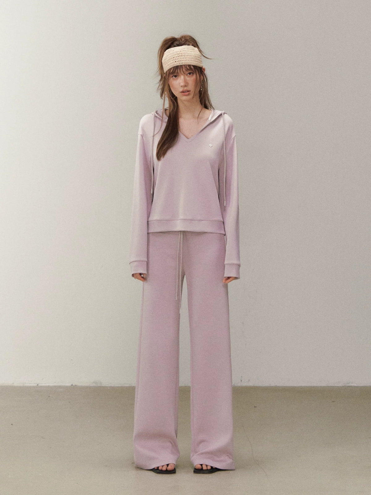 Layered Hoodie Cardigan &amp; Pants Set