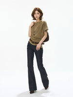 Draped Cowl Neck Batwing Wool Sweater