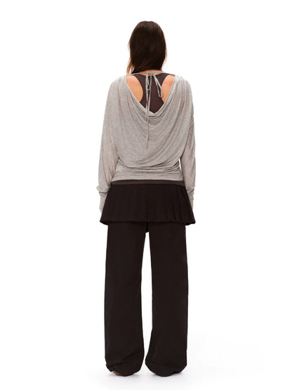 Lyocell Two-Piece Draped Top