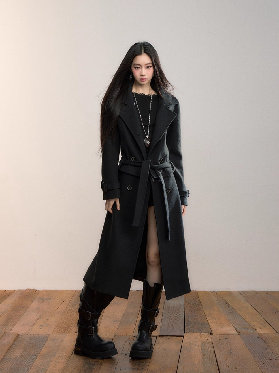 Detachable Long & Short Length Thickened Wool Coat