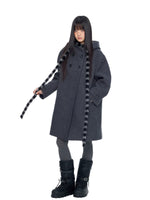 Hooded Vintage Wool Blend Coat