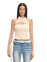Olympia Halter Neck Knit Top