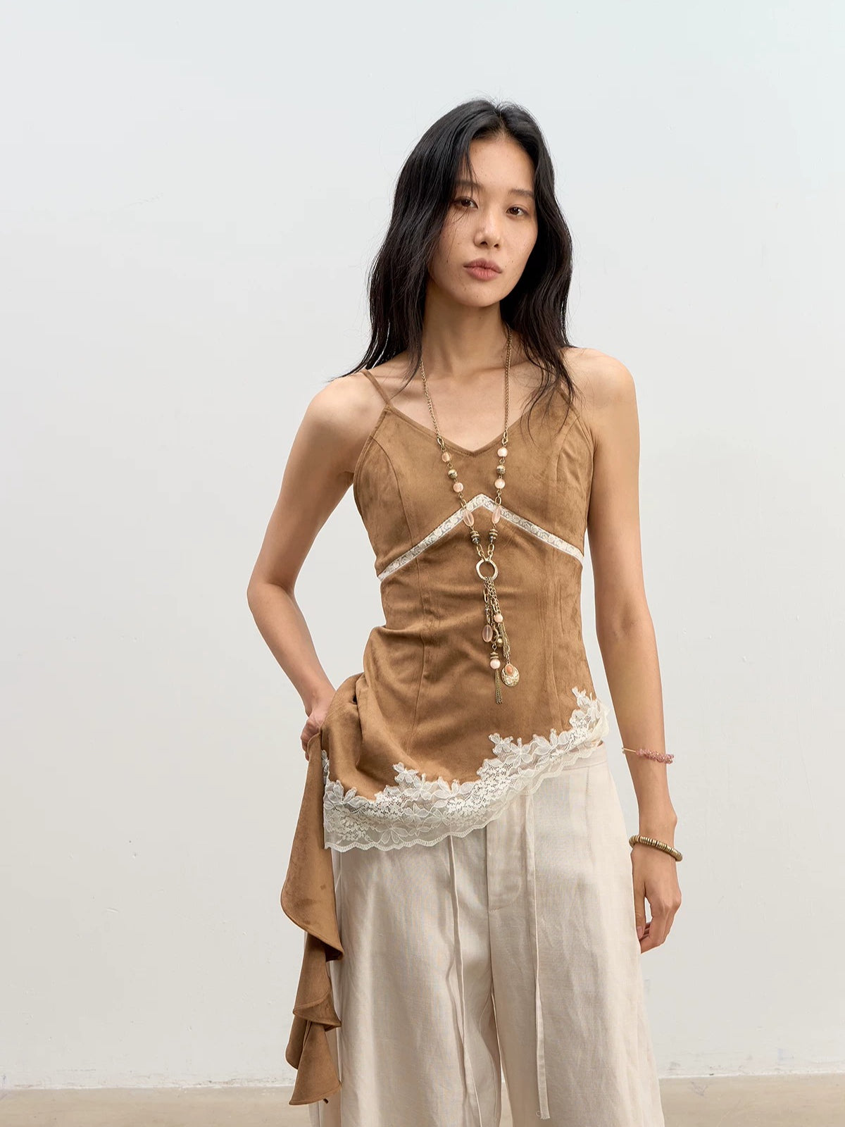 Suede Lace Cami