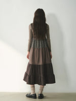 Forest Patchwork Tiered Cotton Dress