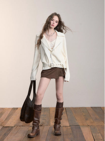 Black &amp; Off-white Heavy Zip Knit Jacket