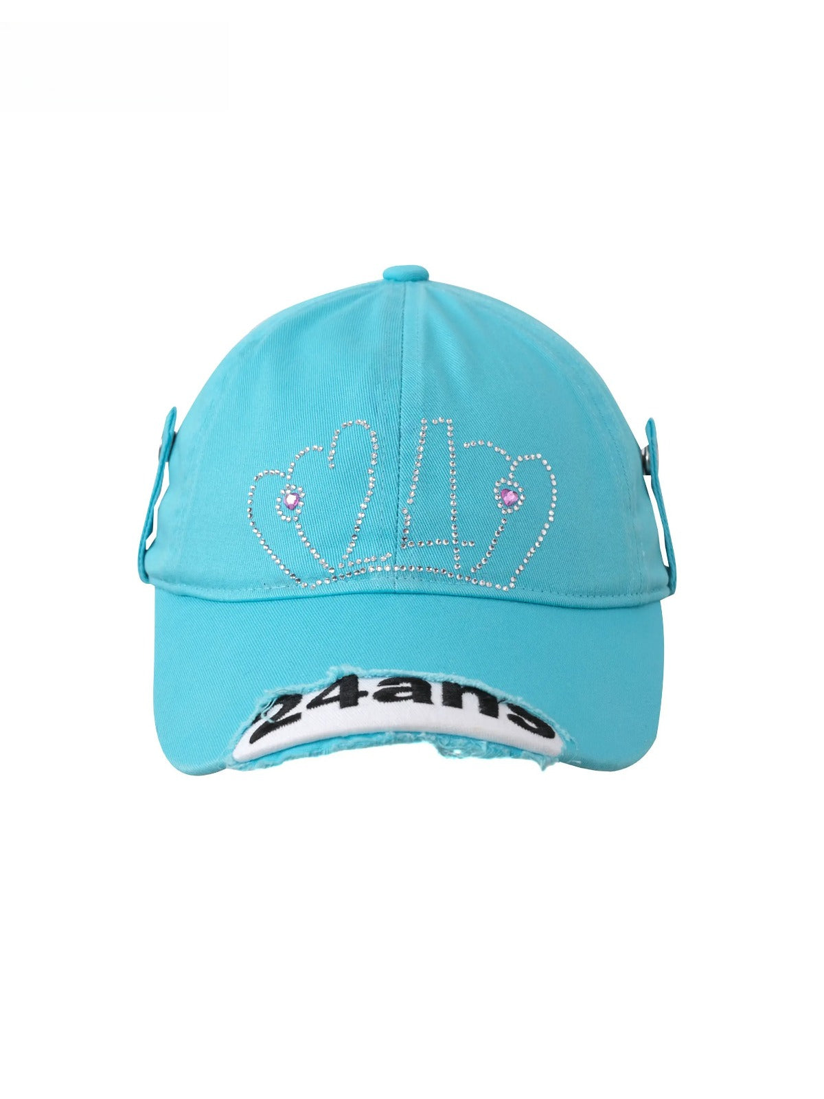 Distressed Studded Crown Baseball Cap