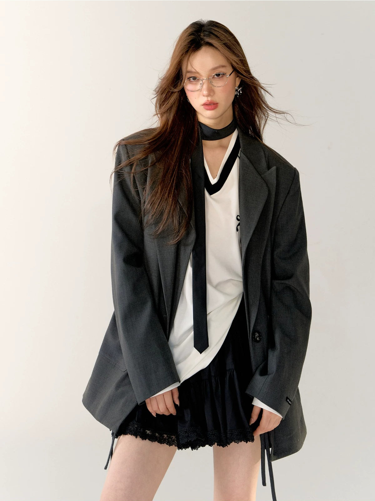 Contrast Bow Long Sleeve Tee