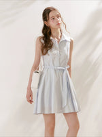 Blue Sleeveless Polo Mini Dress
