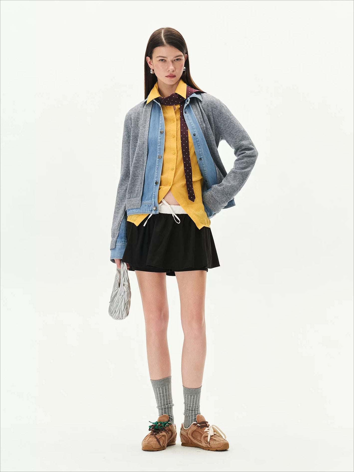 Nis Patchwork Knit Cardigan