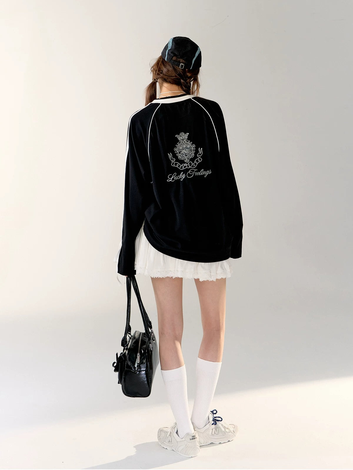 Contrast Bow Long Sleeve Tee