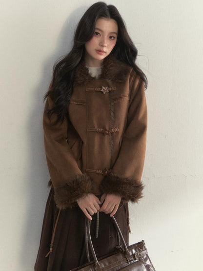 Oak Study Faux-Shearling Suede Jacket